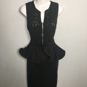 Boutique - Black Peplum Cocktail Dress - Item#92